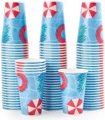 [125 Pack] 22oz Paper Cups, Disposable Paper Cups with Strawless Sip Lids, Paper Cold Cups With Lids Specially Designed for Cold Drinks, Beverages, Juices, and All Kinds of Cold Drinks